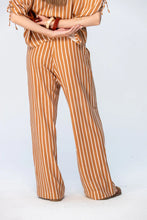 Load image into Gallery viewer, Signature Sydney Wide Leg Cargo Pants  - Camel &amp; White Stripe
