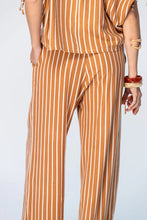 Load image into Gallery viewer, Signature Sydney Wide Leg Cargo Pants  - Camel &amp; White Stripe
