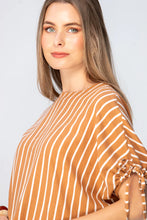 Load image into Gallery viewer, Signature Serena Shirt - Camel &amp; White Stripe
