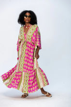 Load image into Gallery viewer, Signature Georgia Kaftan - Pink/Green
