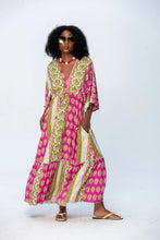Load image into Gallery viewer, Signature Georgia Kaftan - Pink/Green
