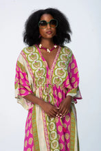 Load image into Gallery viewer, Signature Georgia Kaftan - Pink/Green
