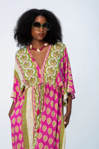 Signature Georgia Kaftan - Pink/Green