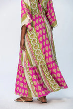 Load image into Gallery viewer, Signature Georgia Kaftan - Pink/Green
