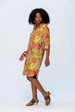 Load image into Gallery viewer, Signature Nina Shirt Dress - Green &amp; Pink

