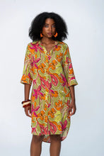 Load image into Gallery viewer, Signature Nina Shirt Dress - Green &amp; Pink
