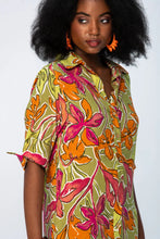 Load image into Gallery viewer, Signature Nina Shirt Dress - Green &amp; Pink
