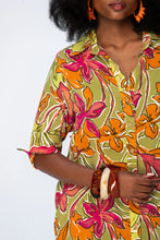 Load image into Gallery viewer, Signature Nina Shirt Dress - Green &amp; Pink
