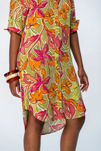 Load image into Gallery viewer, Signature Nina Shirt Dress - Green &amp; Pink
