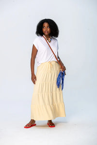 Signature Corfu Summer V-neck Tee - White