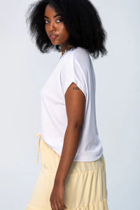 Signature Corfu Summer V-neck Tee - White
