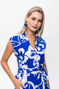 Signature Cabo Dress  - Blue & White