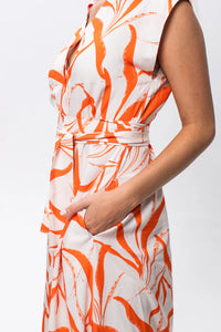 Signature Cabo Dress - Orange & White