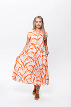 Load image into Gallery viewer, Signature Cabo Dress - Orange &amp; White
