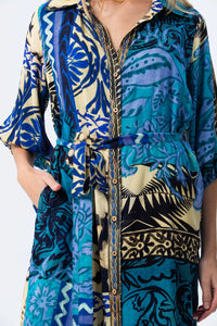 Signature Monaco Dress - Blue Abstract