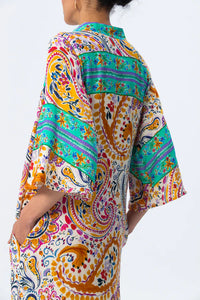 Signature Malta Beach Kaftan - Turquoise Abstract