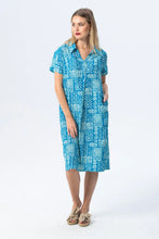 Load image into Gallery viewer, Signature Barcelona Dress - Turquoise &amp; White
