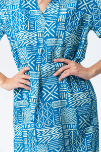 Signature Barcelona Dress - Turquoise & White