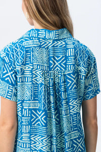 Signature Barcelona Dress - Turquoise & White
