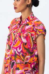 Signature Cassis Shirt -Pink Abstract