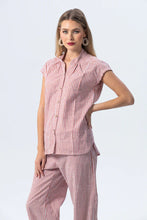 Load image into Gallery viewer, Signature Cassis Stripe Shirt - Red &amp; White
