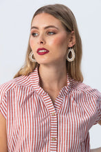 Load image into Gallery viewer, Signature Cassis Stripe Shirt - Red &amp; White

