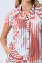 Load image into Gallery viewer, Signature Cassis Stripe Shirt - Red &amp; White
