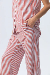 Signature Sydney Wide Leg Pants - Red/ White