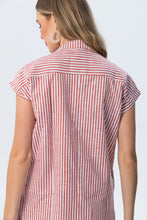 Load image into Gallery viewer, Signature Cassis Stripe Shirt - Red &amp; White
