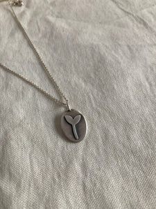 Liwo Seedling Oval Pendant on Sterling Silver Chain