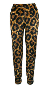 Rush Supreme Velvet Cuff Pants - Midnight Leopard