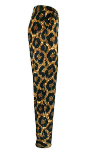 Rush Supreme Velvet Cuff Pants - Midnight Leopard