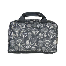 Load image into Gallery viewer, A Love Supreme Small Toiletry Bag - Floral Kingdom White on Grey
