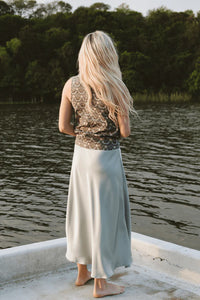 Trinity Satin Skirt - Mint