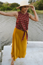 Load image into Gallery viewer, Trinity Satin Skirt - Mustard
