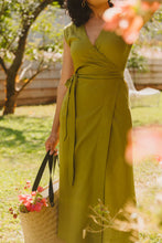 Load image into Gallery viewer, Trinity Lila Reversible  Wrap Dress  - Lime Green
