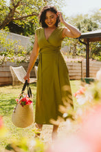 Load image into Gallery viewer, Trinity Lila Reversible  Wrap Dress  - Lime Green
