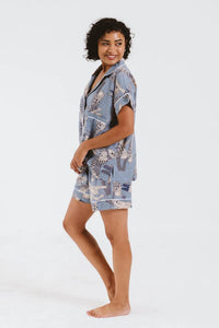 Trinity Short Pyjamas - Blue Cat