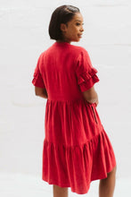 Load image into Gallery viewer, Trinity Jasmine Linen Dress - Red
