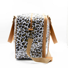 Load image into Gallery viewer, IY Overnight Bag with Leather Handles - Leopard Khaki
