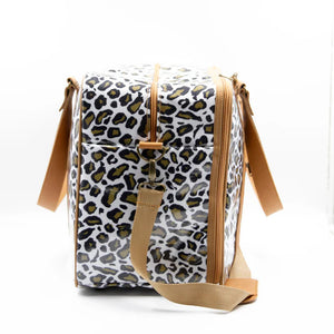 IY Overnight Bag with Leather Handles - Leopard Khaki