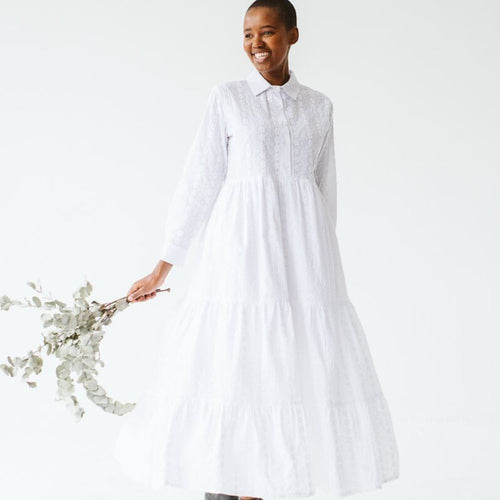 Trinity White Anglaise Alessia Dress