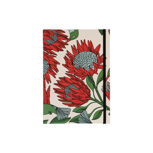 A Love Supreme A5 Lined Book - Protea Red on White