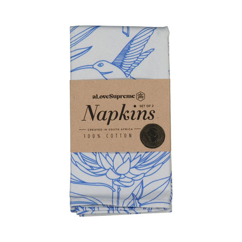 A Love Supreme Napkins - Bloom Essence Sky Blue on Light Blue