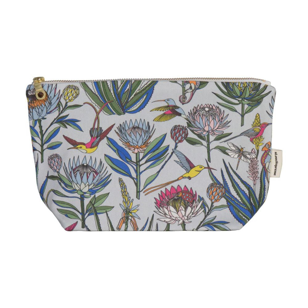 A Love Supreme Small Toiletry Bag - Bloom - Light Blue Multi Coloured