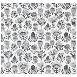 A Love Supreme Tablecloth - Floral Kingdom Grey on White