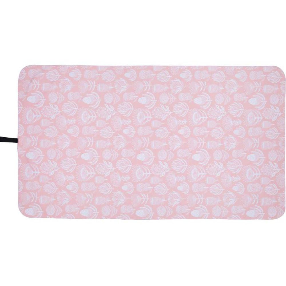 A Love Supreme Microfleece Towels - Floral Kingdom White on Pink