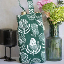 Load image into Gallery viewer, A Love Supreme Wine Bag - Floral Kingdom White on Green
