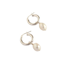 Load image into Gallery viewer, YJ Amy Hoop with Pearl - Silver

