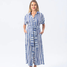 Load image into Gallery viewer, Signature by Des Antiqua Dress - Blue &amp; White Stripe
